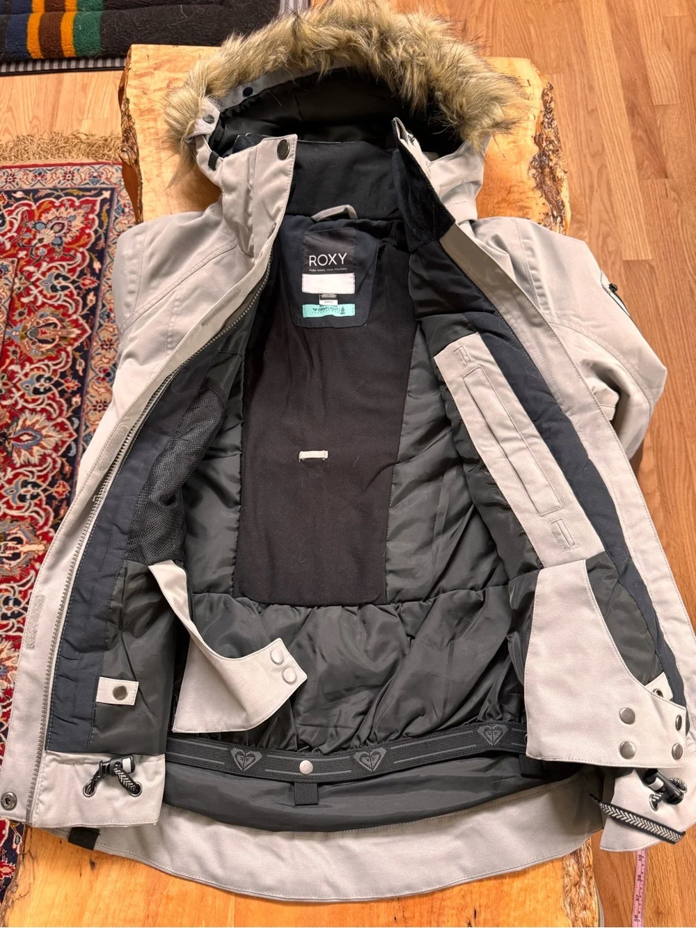 Roxy Women's Gray Hooded Winter Ski Snowboard Jacket S/M